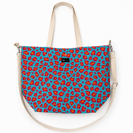 Bolso Tumbona · Leopardo turquesa