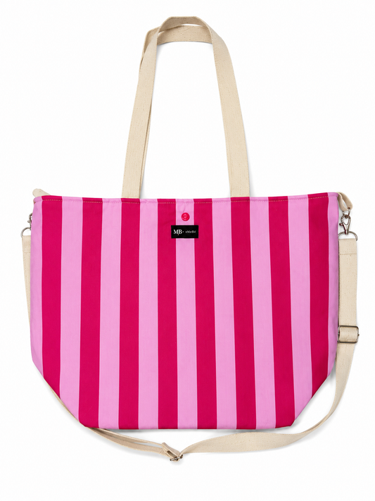 Bolso Tumbona · Rayas Rosa