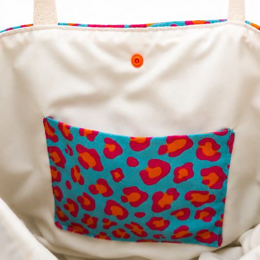 Bolso Tumbona · Leopardo turquesa